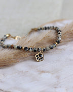 Bracelet Jaspe Dalmatien - Doré