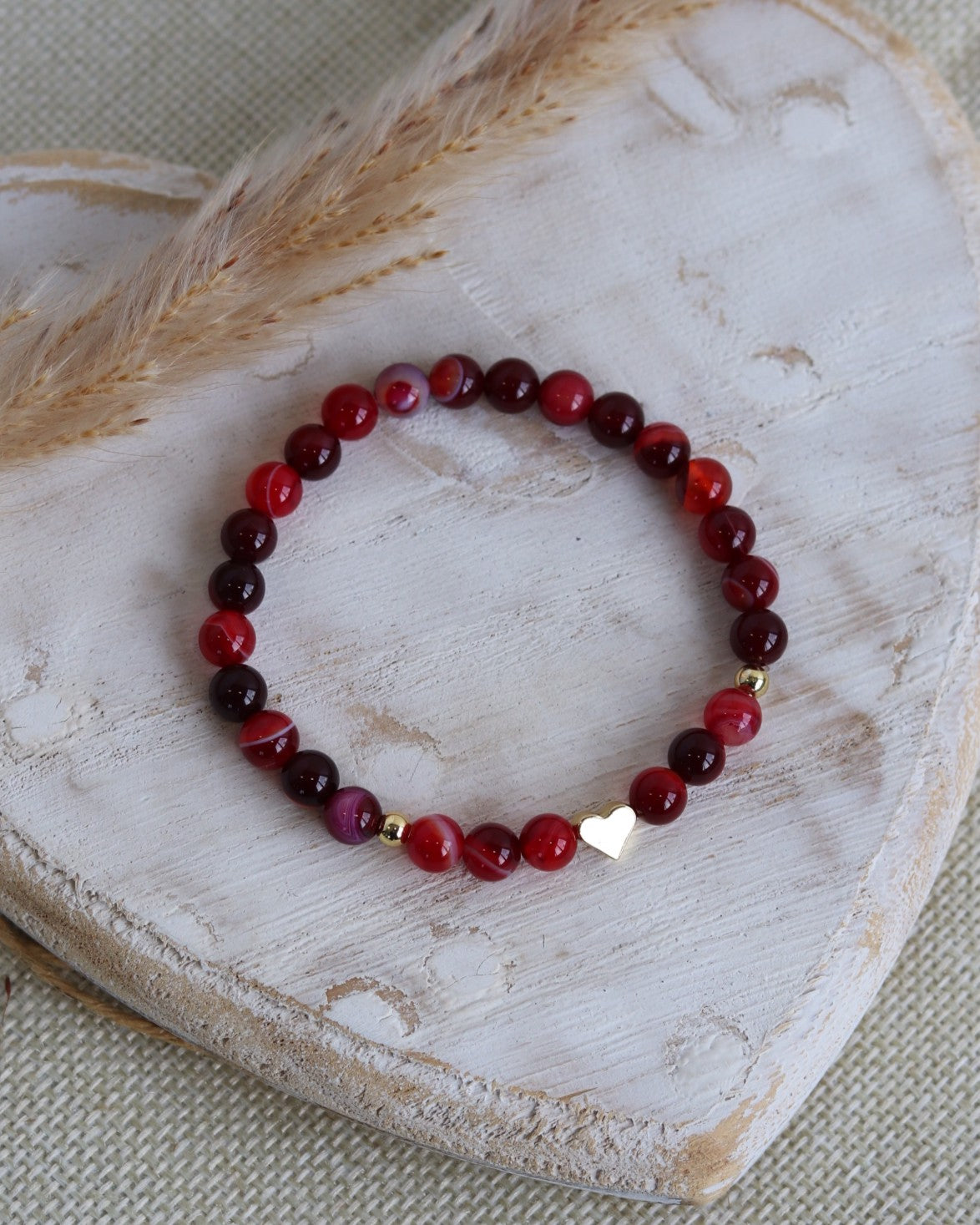 Armband Achat Rot