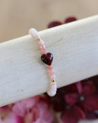 Bracelet Cœur en Opale Rose