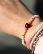 Bracelet Cœur en Opale Rose