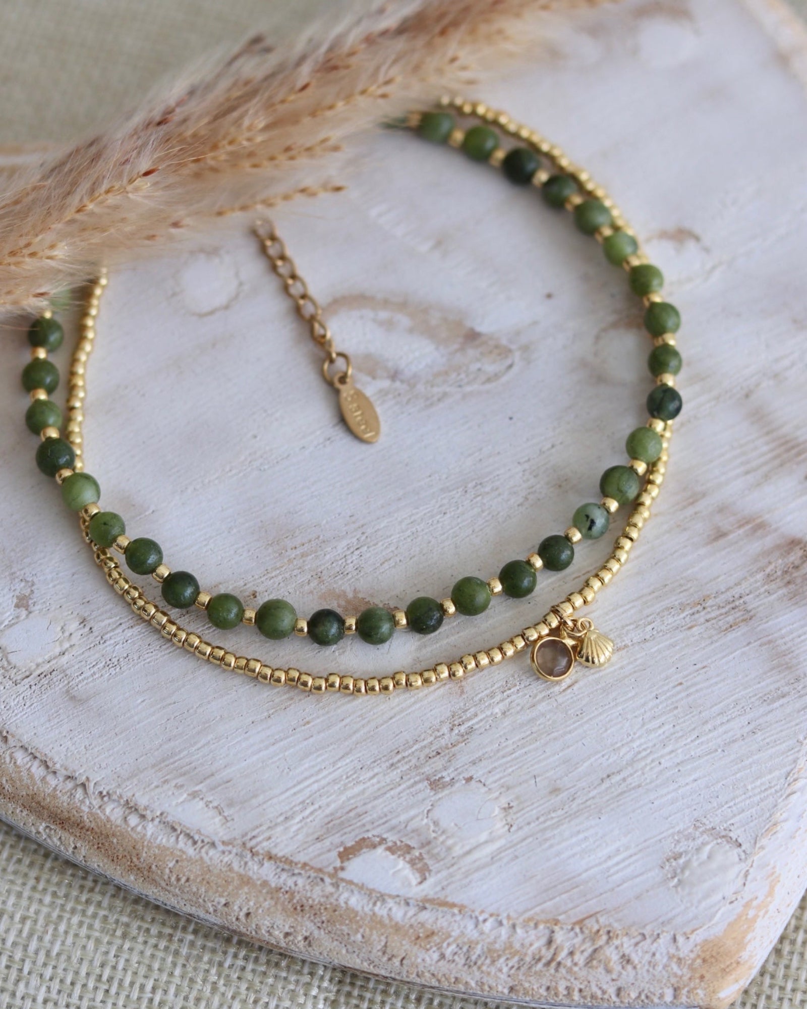 Doppel-Fusskette Olive