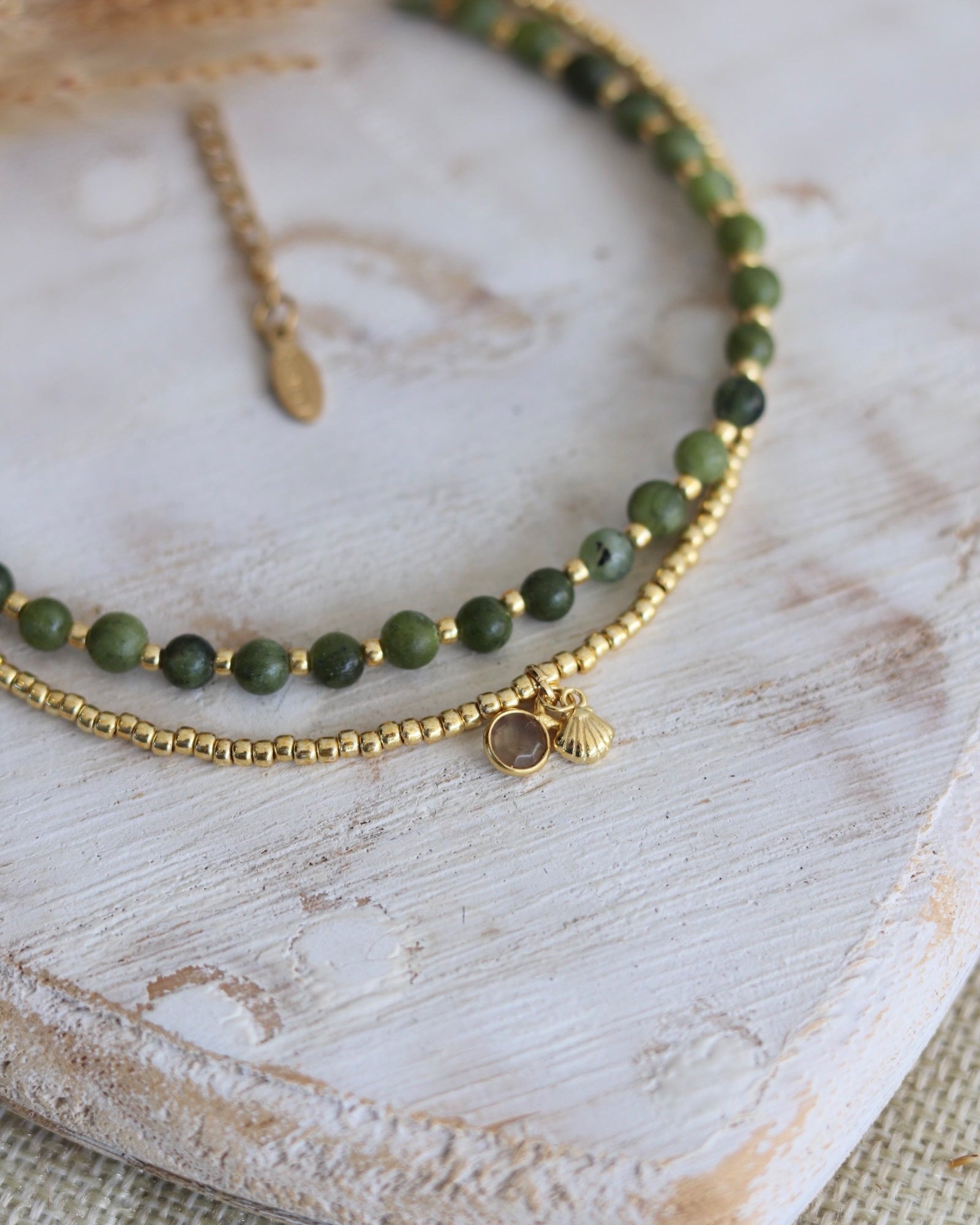 Doppel-Fusskette Olive