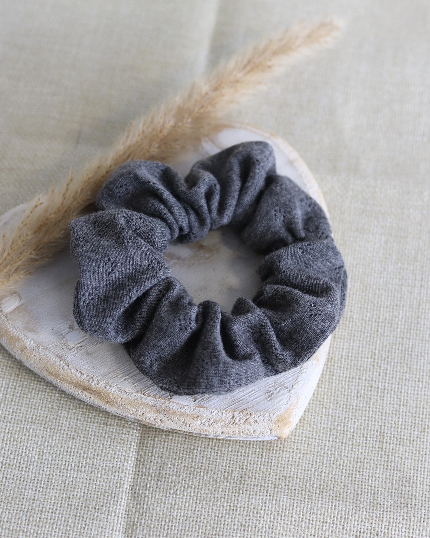 Scrunchie "Pointelle Grey"