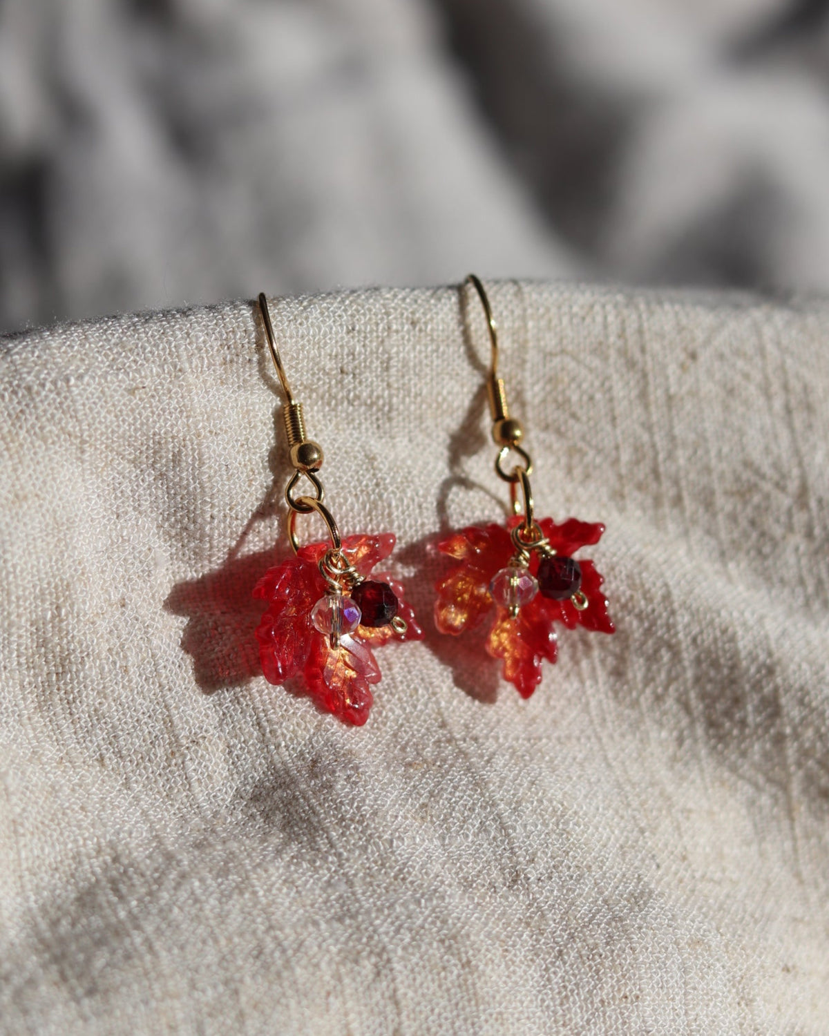 Ohrringe Maple Leaf - Rot