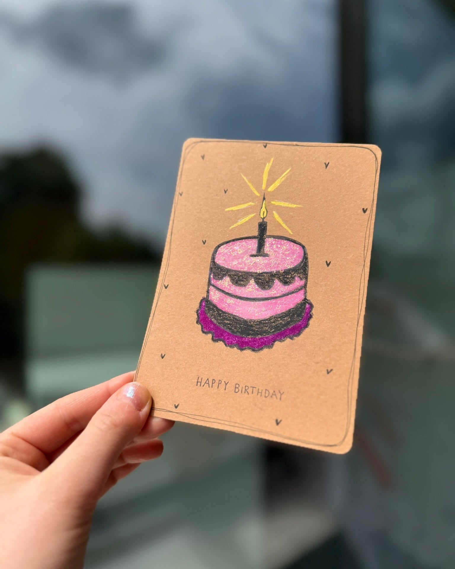 Postkarte Geburtstagskuchen