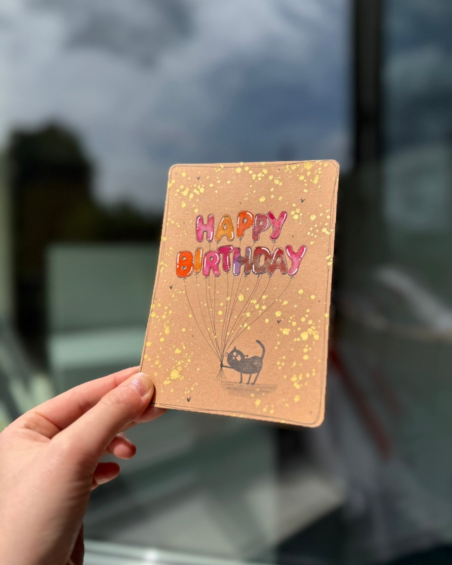 Postkarte Birthday Cat 2