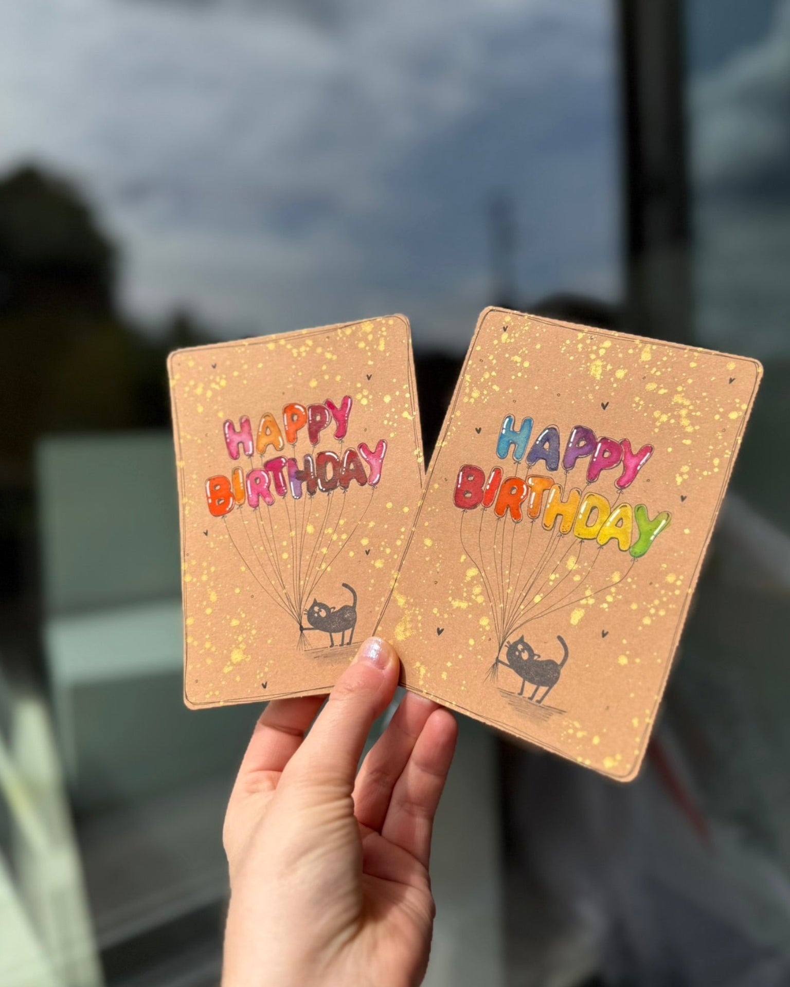 Postkarte Birthday Cat 2