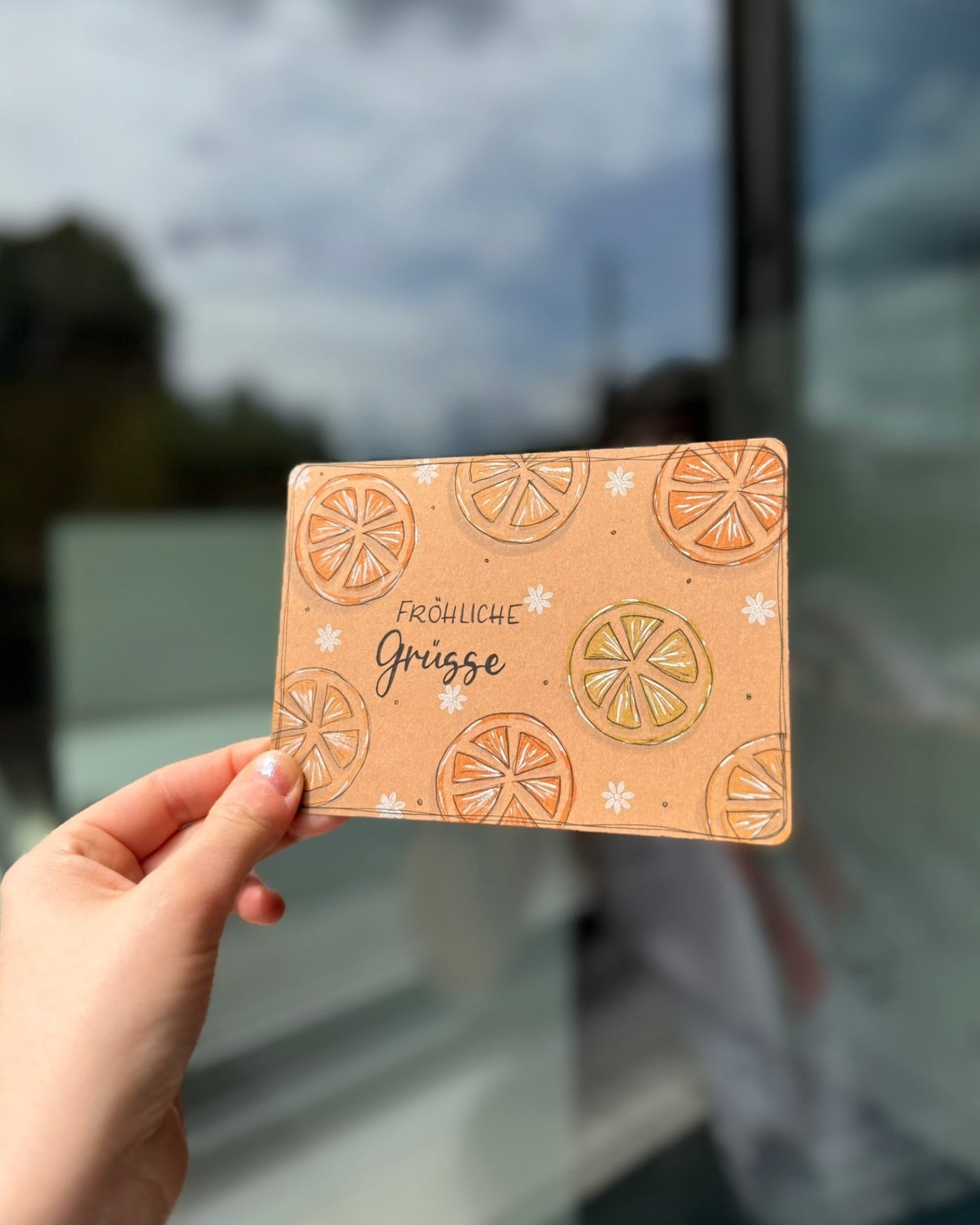 Postkarte fröhliche Grüsse