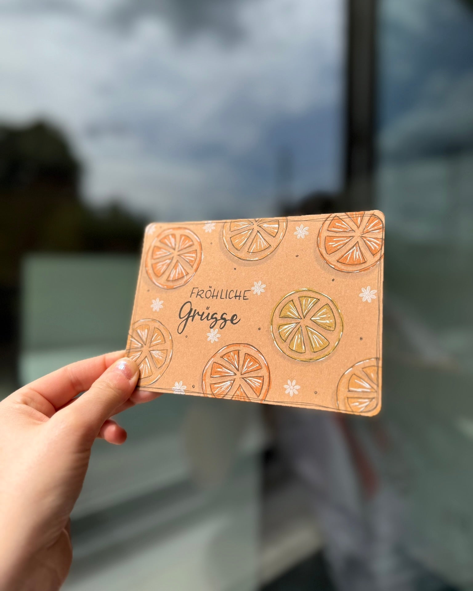 Postkarte fröhliche Grüsse