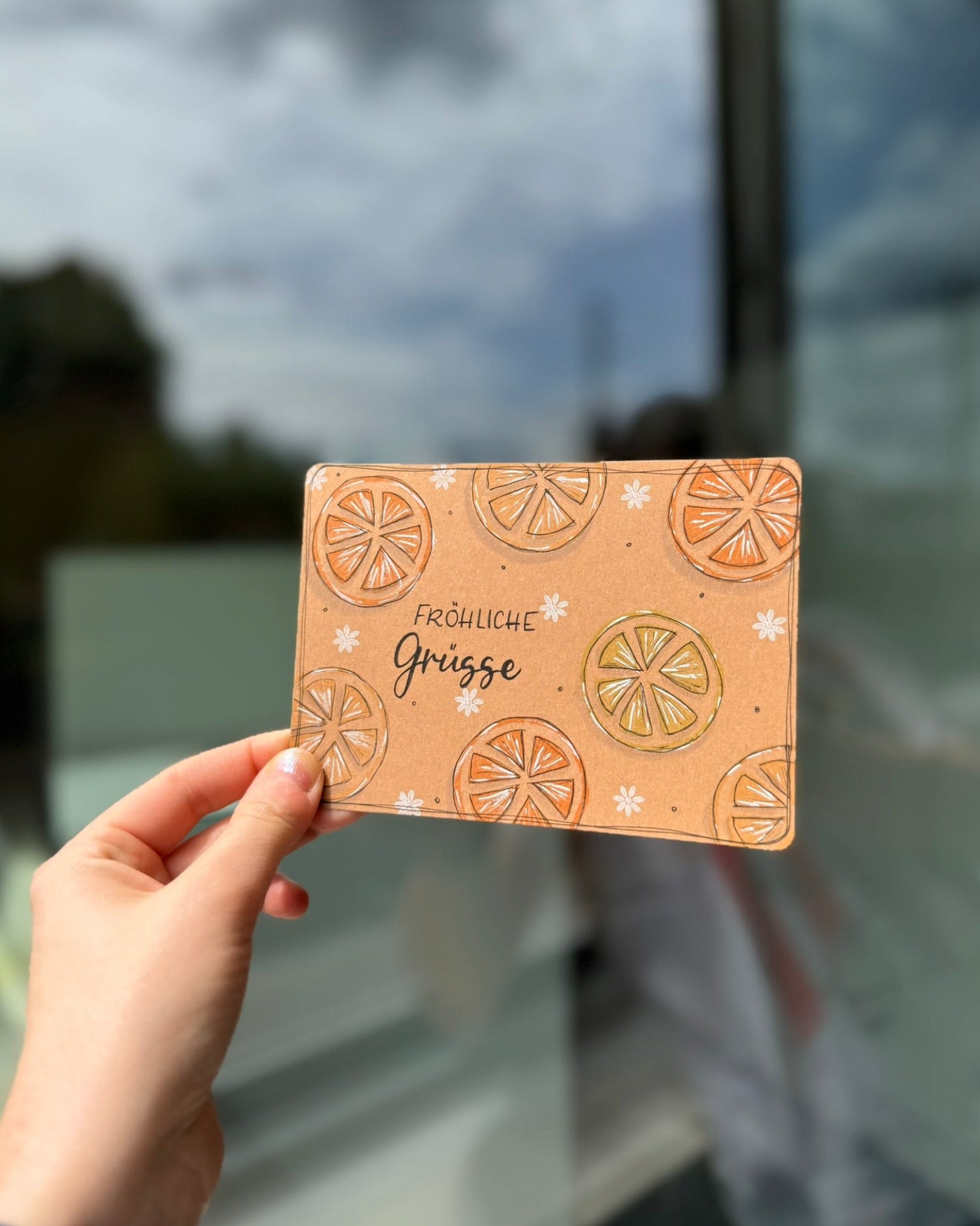 Postkarte fröhliche Grüsse