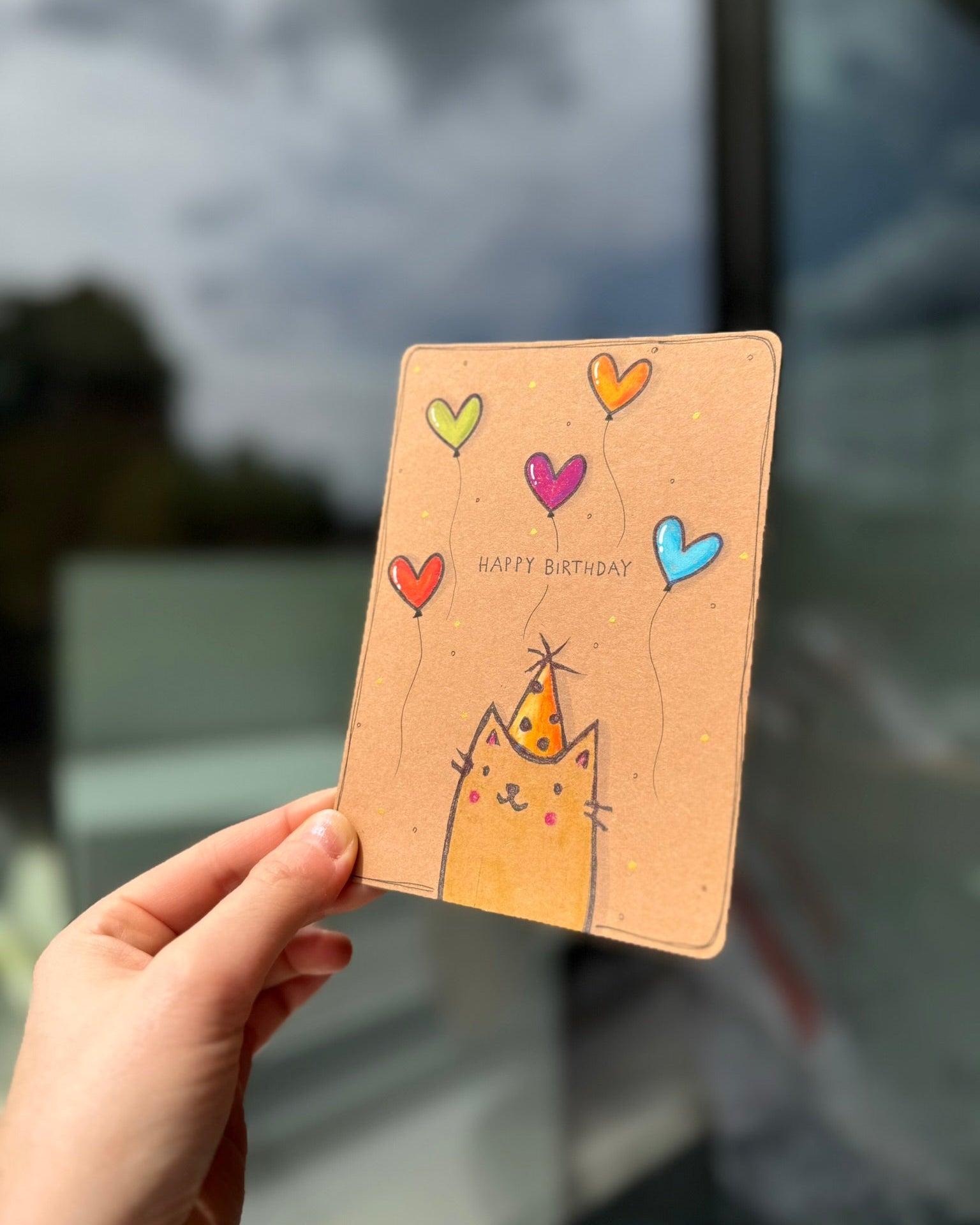 Postkarte Birthday Cat 4