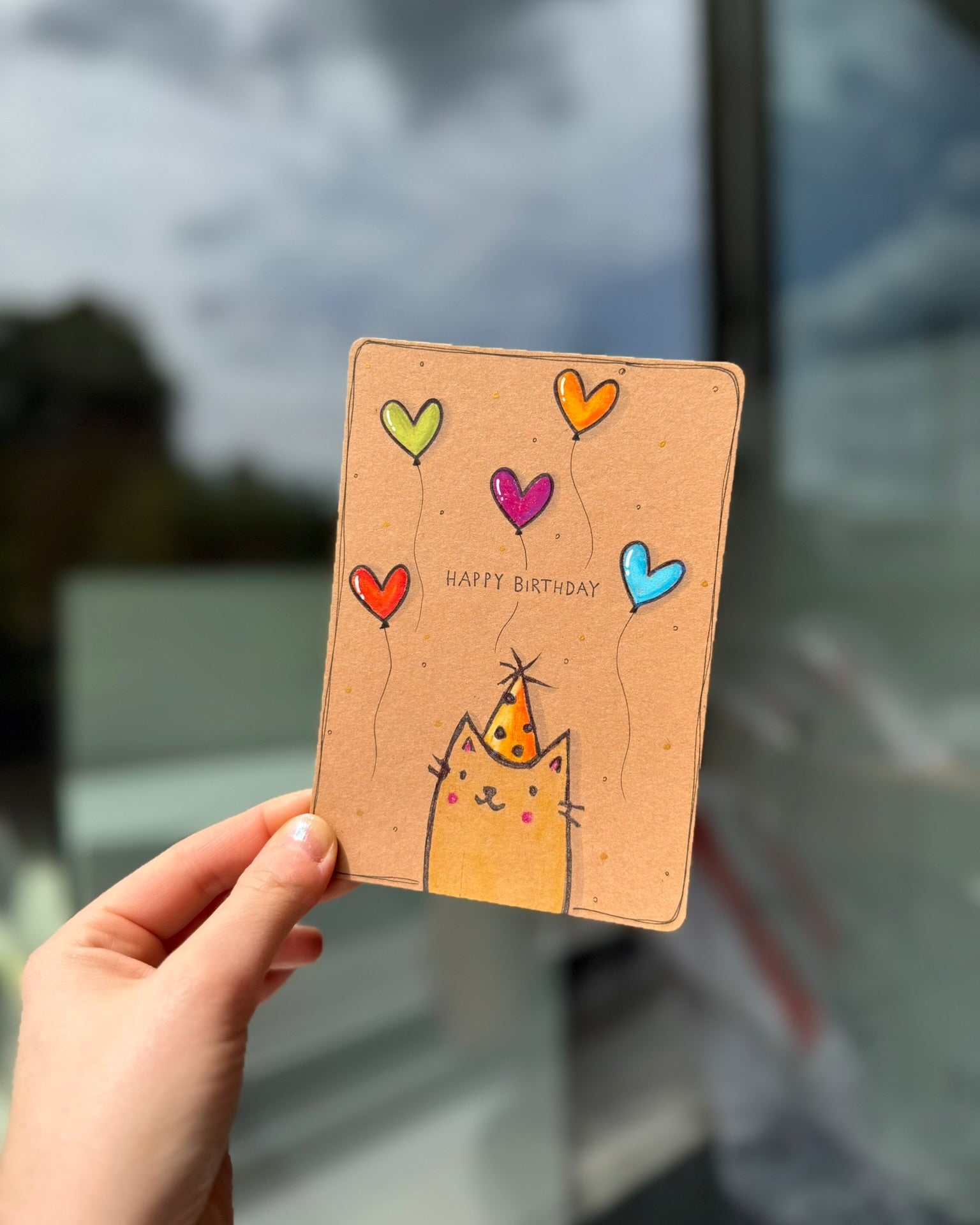 Postkarte Birthday Cat 4