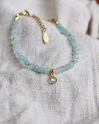 Bracelet de pierres précieuses bleu/vert