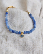 Bracelet de pierres précieuses bleu/vert