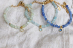 Bracelet de pierres précieuses bleu/vert