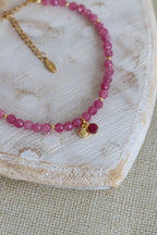 Fusskettchen Elara - Pink Turmalin