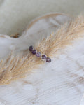 Bague en fil d'argent - fluorite tressée
