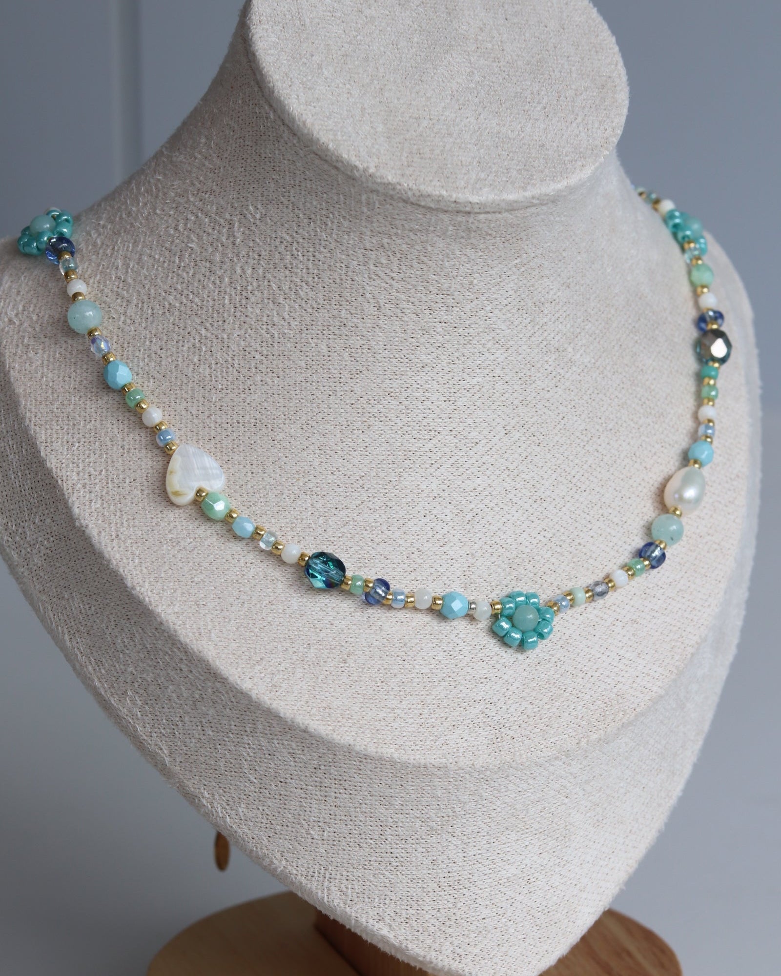 Collier de fleurs - Turquoise