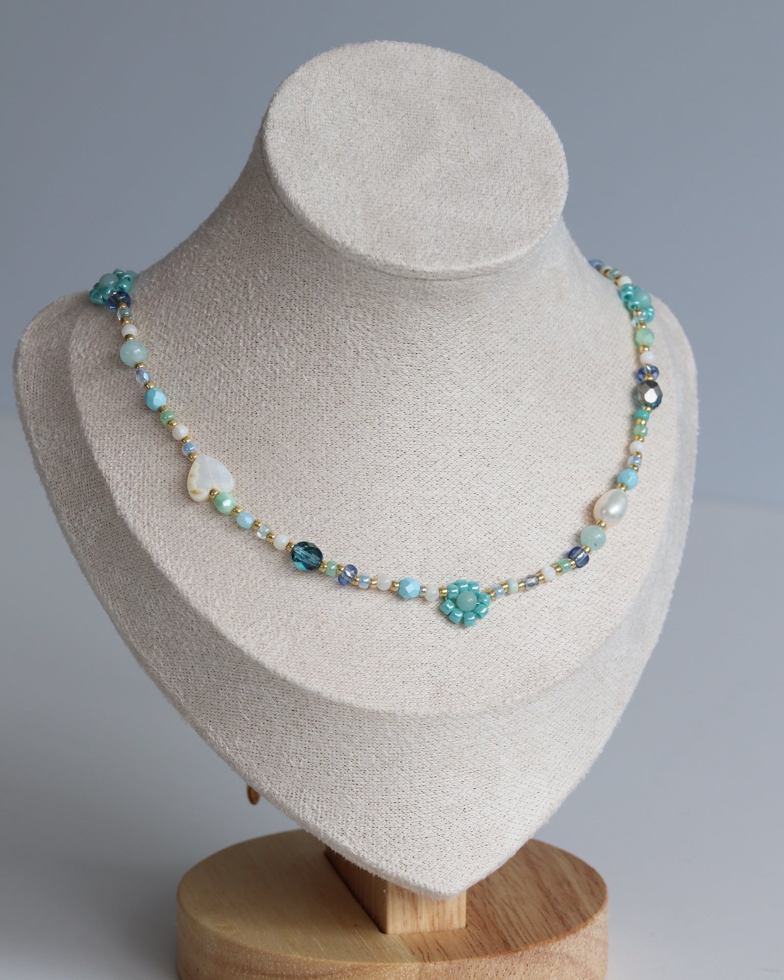 Collier de fleurs - Turquoise