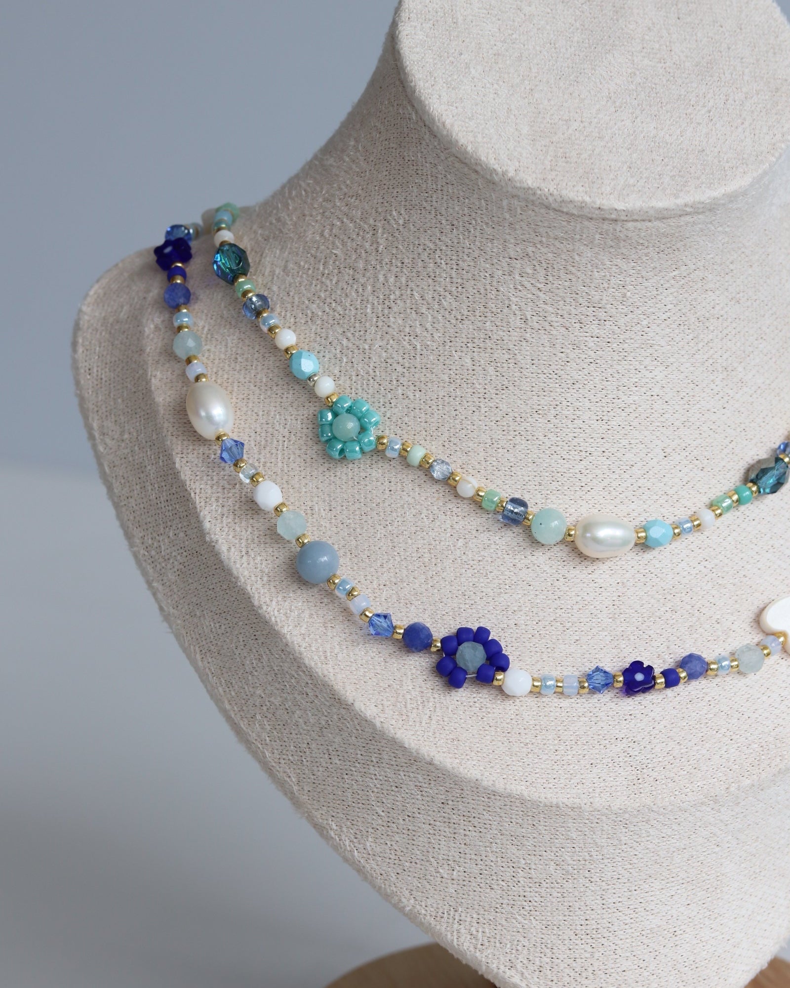 Collier de fleurs - Turquoise