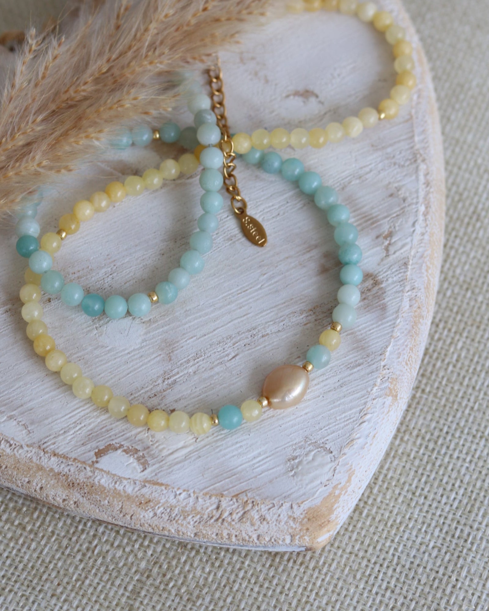 Collier en jade et amazonite
