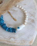 Bracelet poisson / coquillage bleu