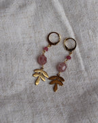 Boucles d'oreilles en quartz fraise