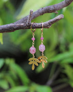 Boucles d'oreilles en quartz fraise