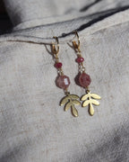 Boucles d'oreilles en quartz fraise