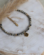 Bracelet Jaspe Dalmatien - Doré